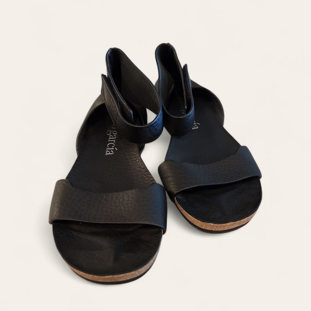 Pedro Garcia Black Ankle Strap Sandals